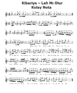 Kibariye – Lafı Mı Olur Keman, Melodika, Flüt, Org Notaları