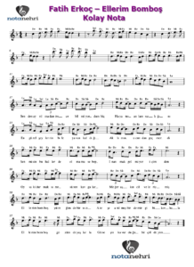 Fatih Erkoç – Ellerim Bomboş Keman, Melodika, Flüt, Org Notaları