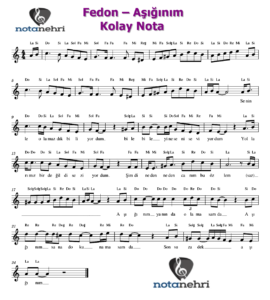 Fedon – Aşığınım Keman, Melodika, Flüt, Org Notaları