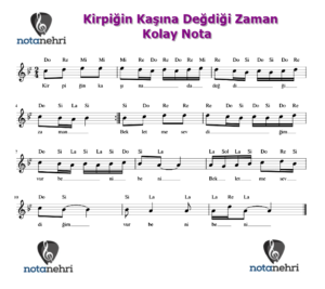 Kirpiğin Kaşına Değdiği Zaman Keman, Bağlama, Melodika, Flüt, Org Notaları