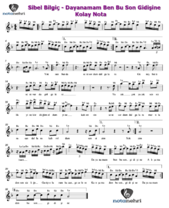 Sibel Bilgiç – Dayanamam Ben Bu Son Gidişine Keman, Melodika, Flüt, Org Notaları