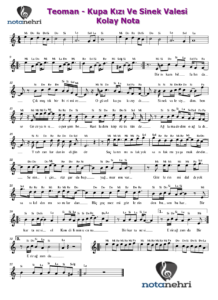 Teoman – Kupa Kızı Ve Sinek Valesi Keman, Piyano, Melodika, Org, Flüt, Notaları