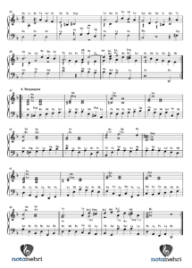 Handel – Sarabande Piyano Notası