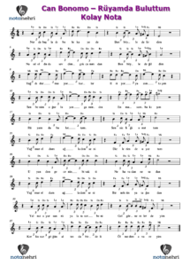 Can Bonomo – Rüyamda Buluttum Nota
