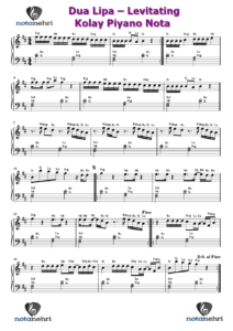 Dua Lipa – Levitating Piyano, Keman, Melodika, Org, Flüt Notaları