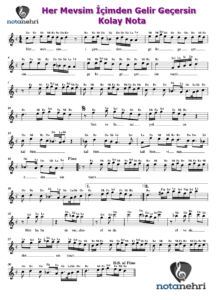 Her Mevsim İçimden Gelir Geçersin Keman, Melodika, Flüt, Ud, Org Notaları