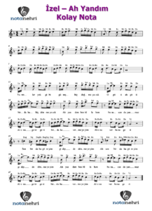 İzel – Ah Yandım Keman, Melodika, Flüt, Org Notaları