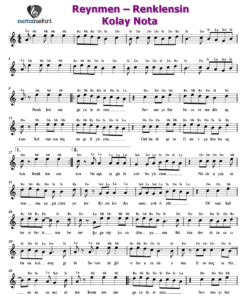 Reynmen – Renklensin Keman, Piyano, Melodika, Flüt, Org Notaları