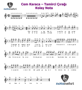 Cem Karaca – Tamirci Çırağı Keman, Piyano, Melodika, Flüt, Org Notaları